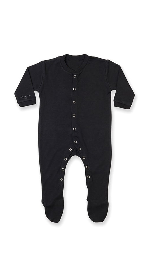 BLACK BABY SLEEPSUIT