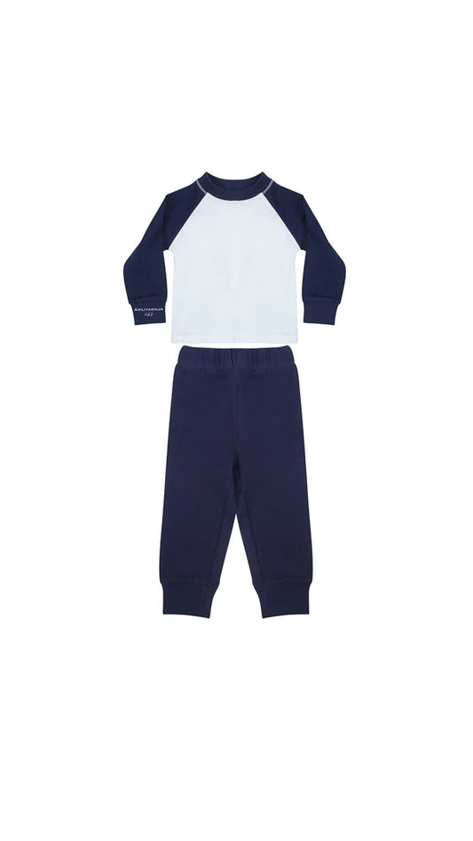 NAVY/WHITE PYJAMAS