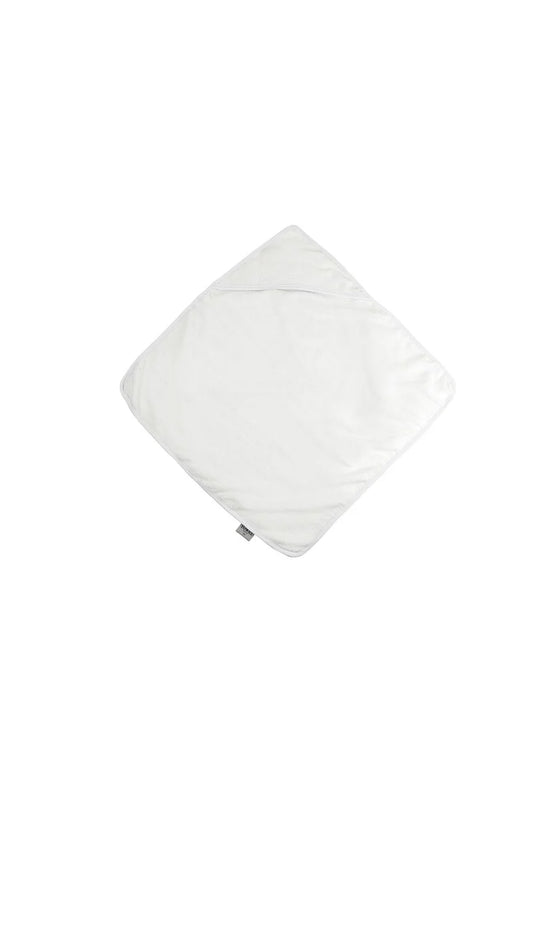 WHITE/WHITE BABY HOODED TOWEL